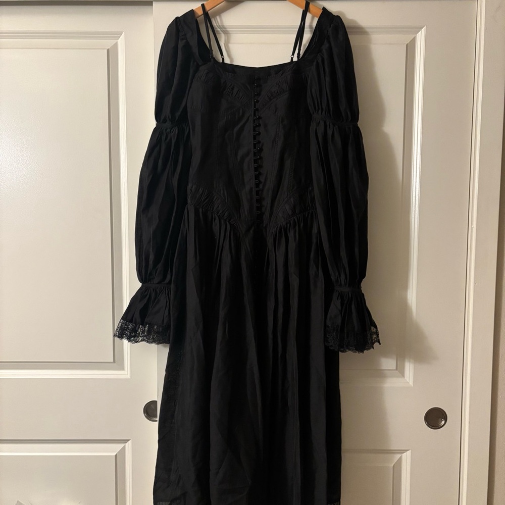 NWT La Lune official ANGELIQUE black cotton dress size S